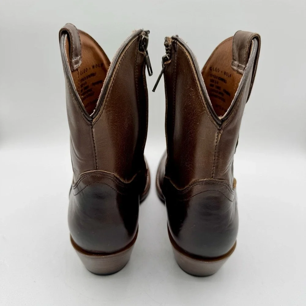 Cleo Wolf Fern Boots Women's Size 11‎ Distressed Chocolate Brown Leather
